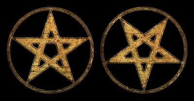 upright and inverse pentacles